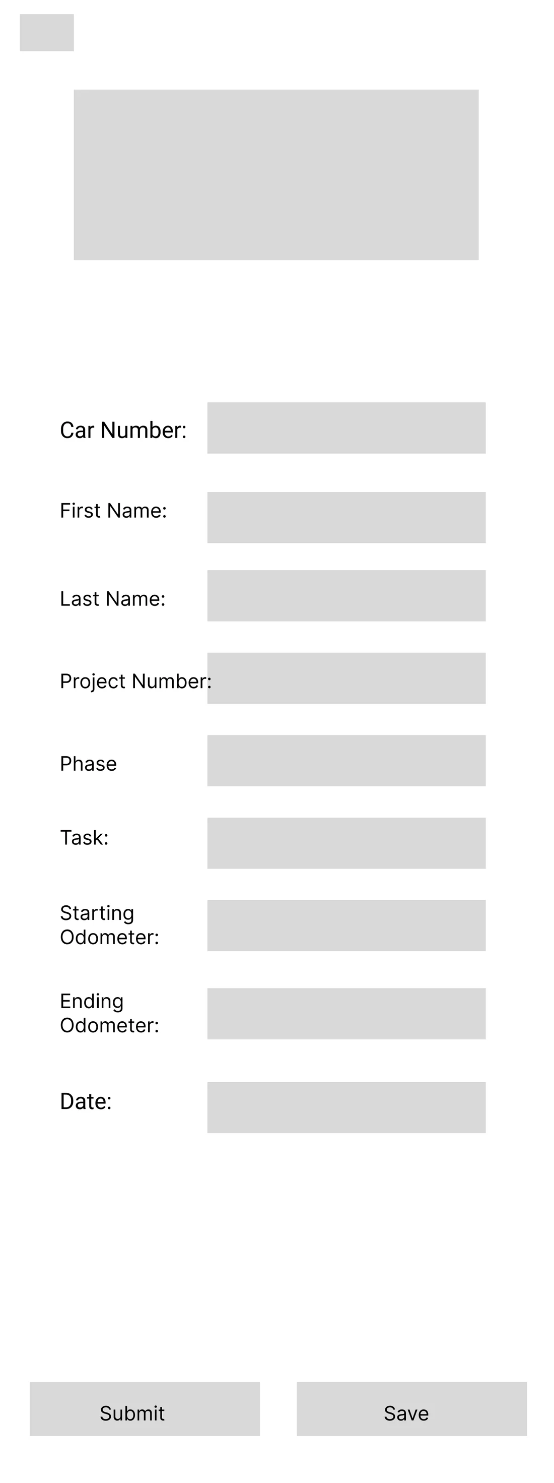 Version 1 wireframe, the new report form