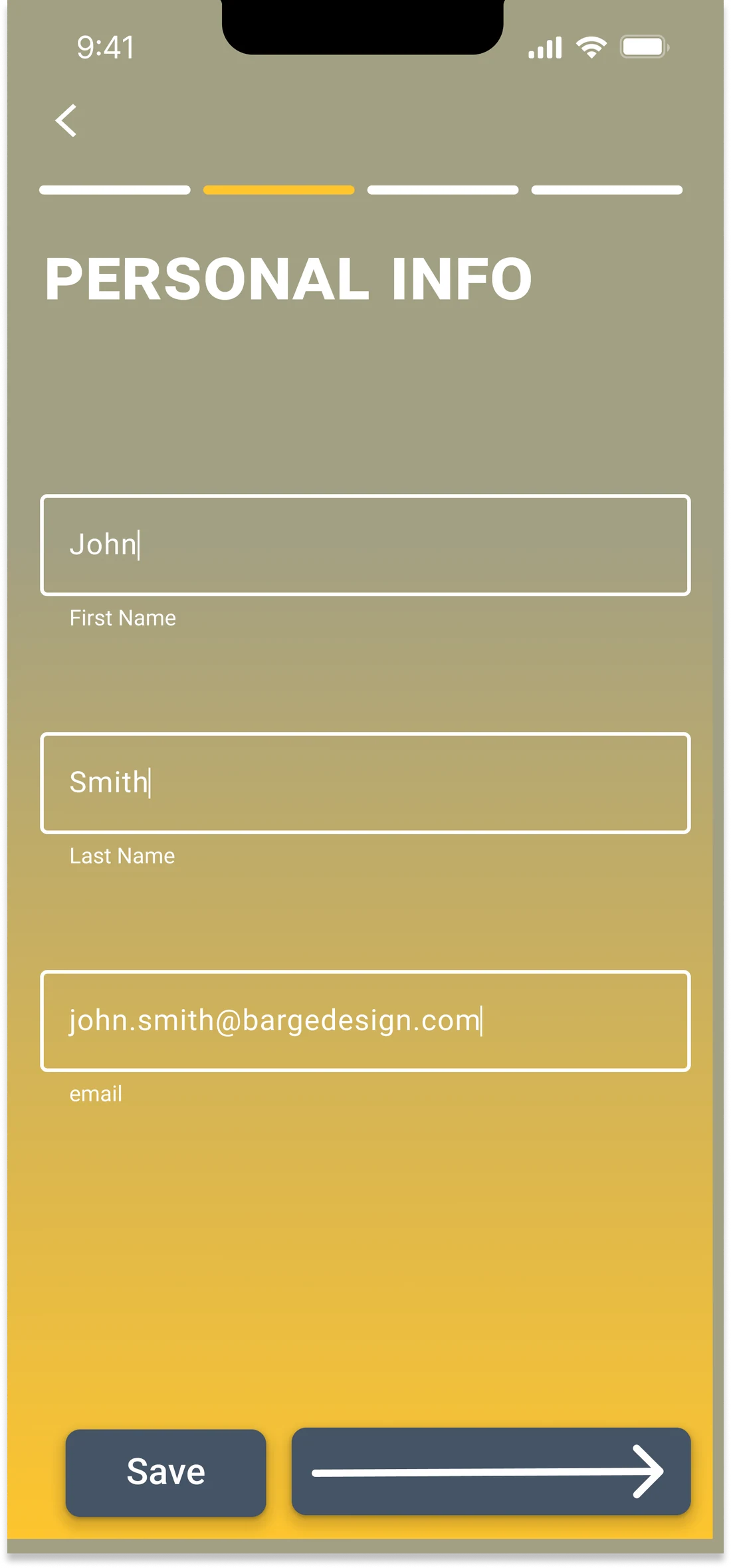 Version 2 personal information step